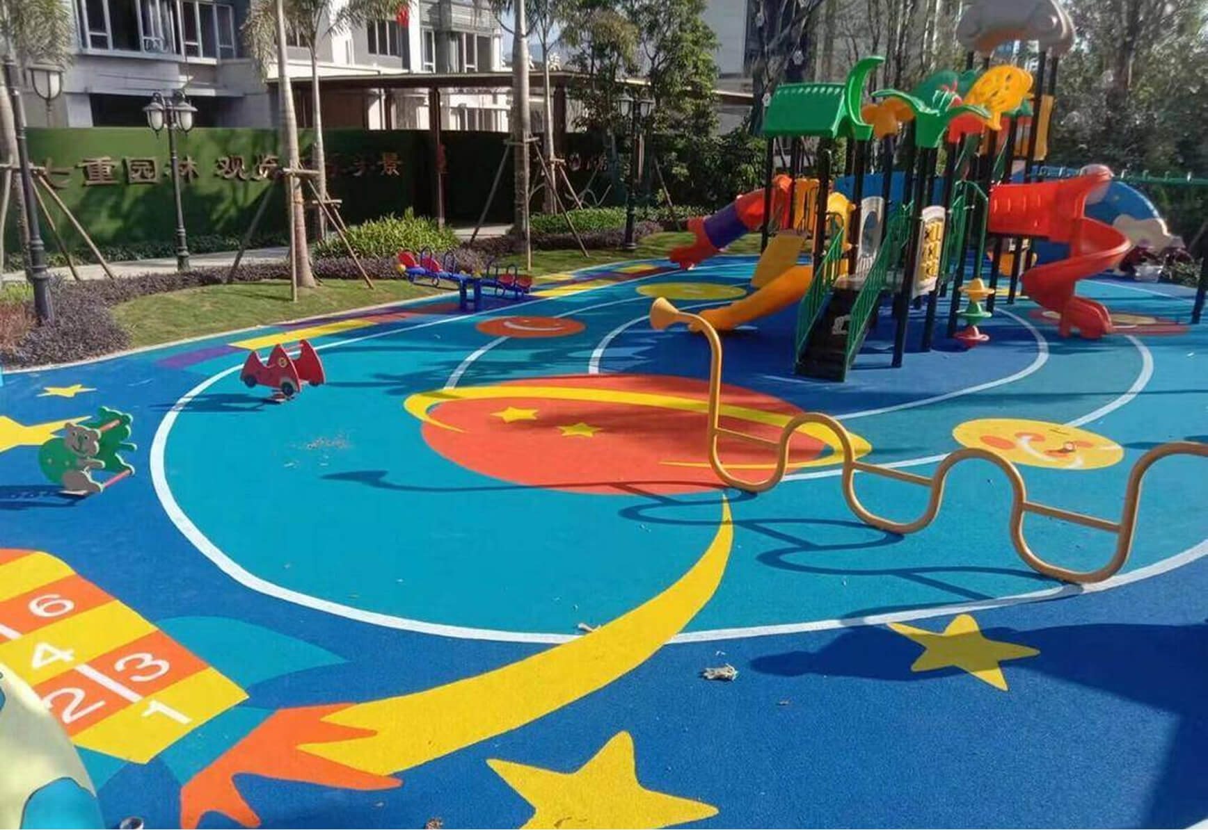 Synthetic sports surface and shock absorption layer
