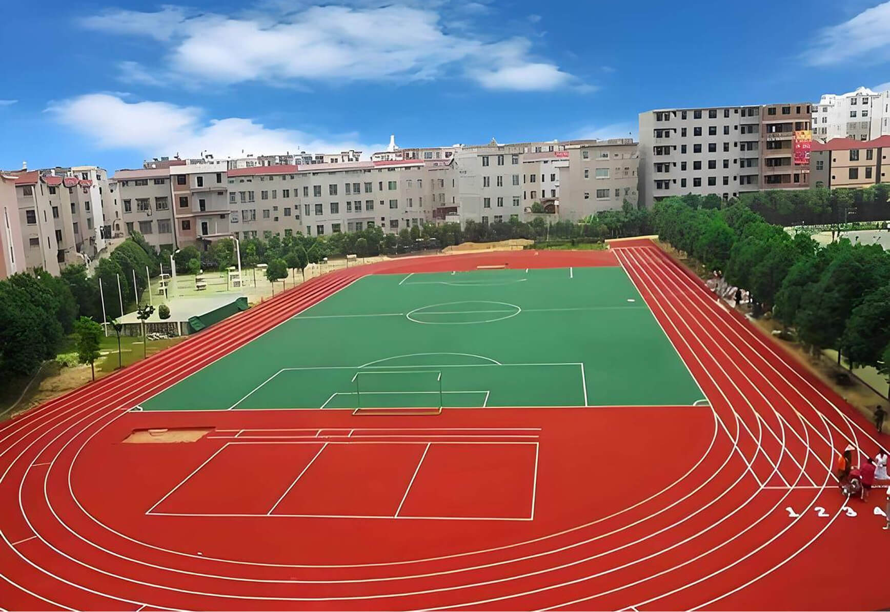 Indoor gymnasium sports flooring system